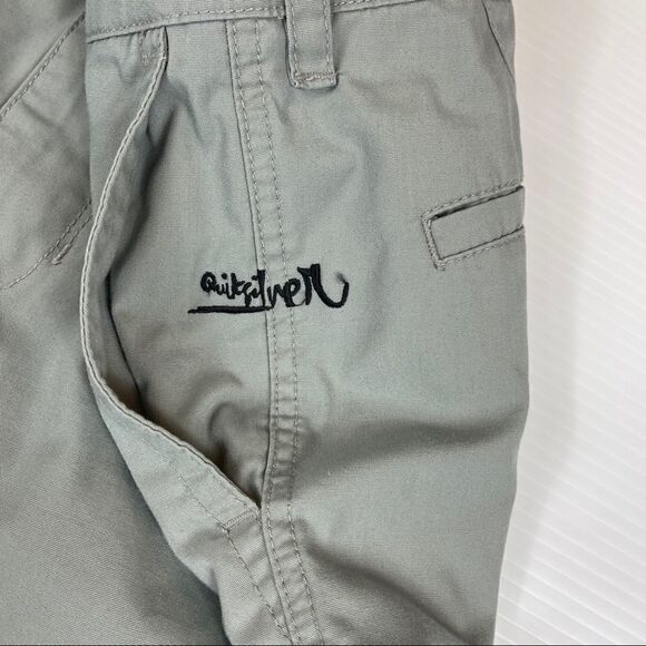 Quiksilver Walking Shorts Chino Flat Front Casual Sage Green Men's Size 32 - Picture 6 of 10